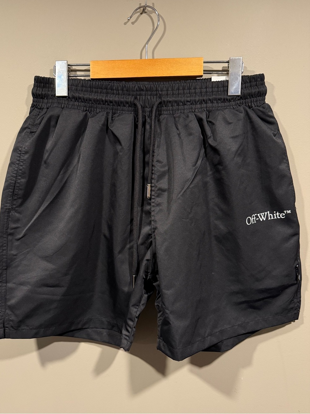 Off-white Men's Black Logo nylon Swim Shorts image 2